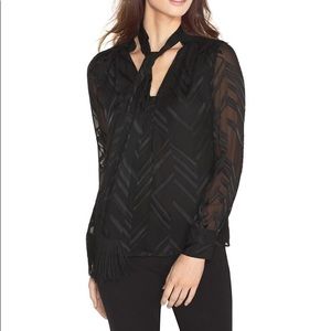 White House Black Market BURNOUT SCARF BLOUSE